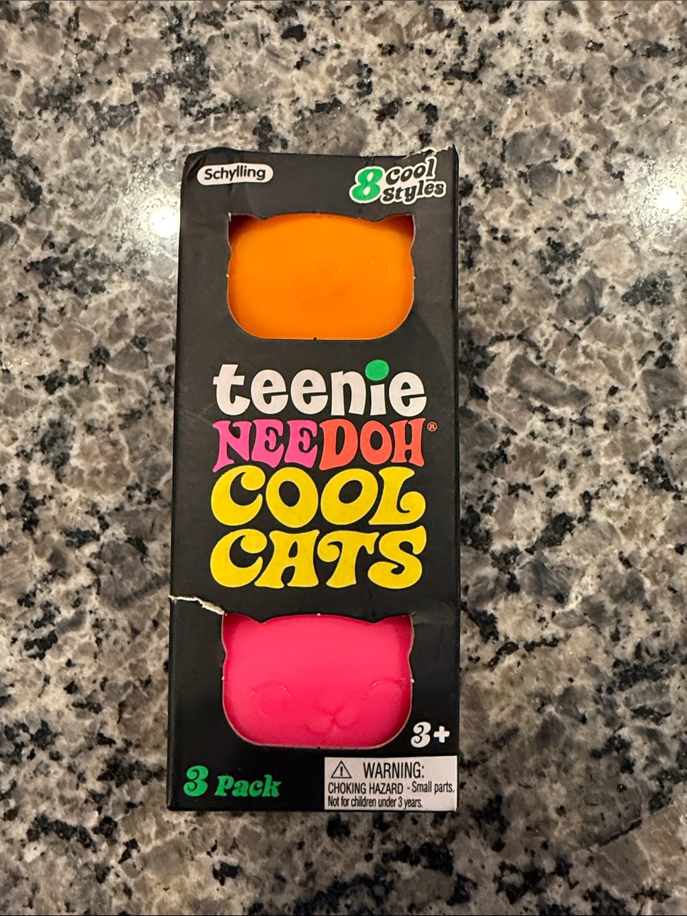 Teenie Needoh Cool Cats 3-Pack - Orange, Purple & Pink.